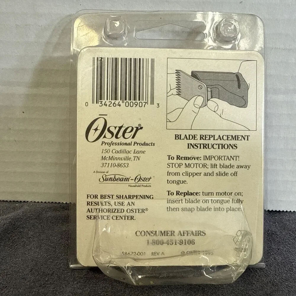 Oster Clipper Replacement Blade Cat #919-06 Size 5 1/4” 6.3mm Red Package